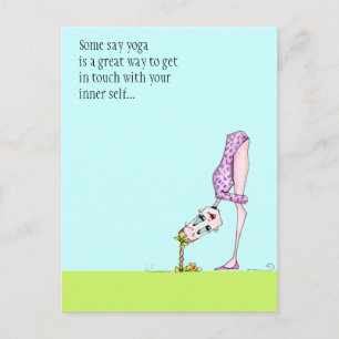 Grappig yoga humor stelt briefkaart voor - moet te