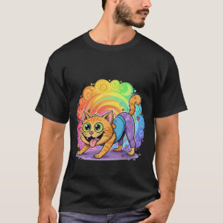 Grappig Yoga Kat T-Shirt – Cadeau voor Liefhebbers