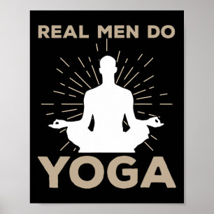 Grappig yoga-ontwerp voor mannen jongens yogahoudi poster