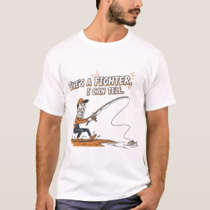 Grappig Ze Is Een Vechtster Kleine Vis Vissen  T-shirt