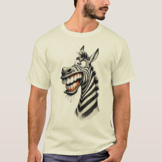 Grappig Zebra Lach T-Shirt – Cartoon Stijl Ontwerp