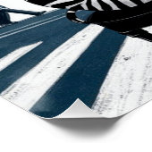 Grappig Zebra Poster, retro muziek Poster Perfect Poster (Hoek)