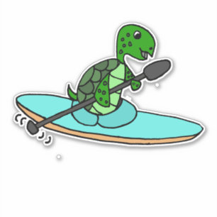 Grappig Zee schildpad kajakken Sticker