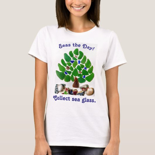 Grappig "Zeeen de dag! Verzamel Zee" Tree T-shirt (Voorkant)