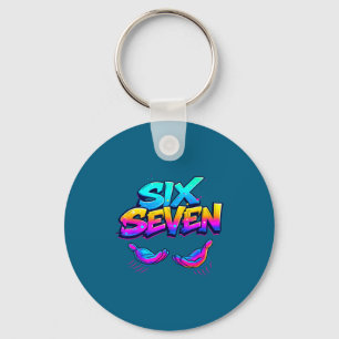 Grappig Zes Zeven Design Grafisch 67 6 7 Meme hand Sleutelhanger