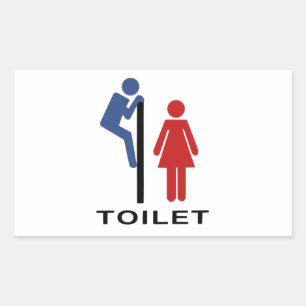 Grappig Zijn Haar Toilet Teken - Vrouwen Restroom Rechthoekige Sticker