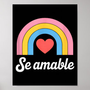 Grappig zijn lief regenboog hart zeggend minimalis poster