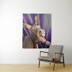 Grappig zingen ezel Boerderij dierlijke Paarse ach Wandkleed