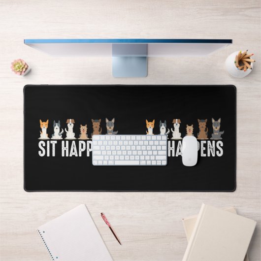 Grappig Zit Gebeurt Koele Zittende Honden Bureaumat (Kantoor 1)