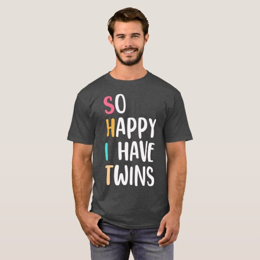 Grappig zo blij dat ik tweeling ouders heb. t-shirt (Voorkant volledig)
