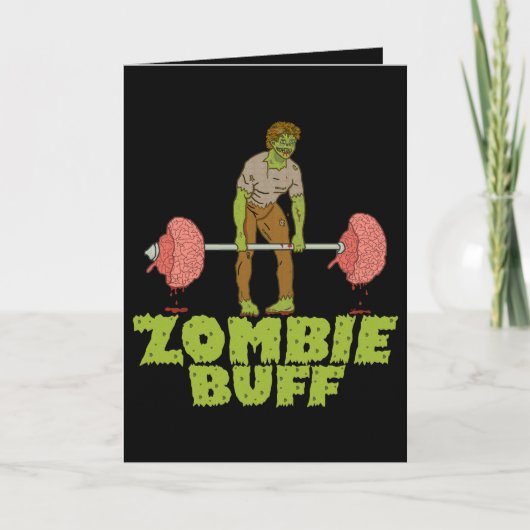 Grappig Zombie Buff Gewicht Lifter Kaart (Voorkant)