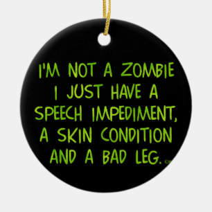 Grappig Zombie geen Zombie Groen Keramisch Ornament