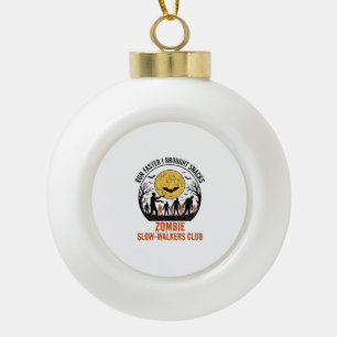 Grappig Zombie T-shirt met gegraveerde maan en don Keramische Bal Ornament