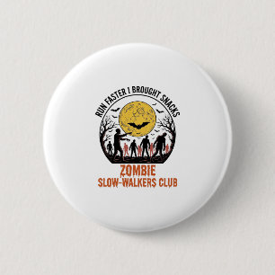 Grappig Zombie T-shirt met Gegraveerde Maan en Don Ronde Button 5,7 Cm