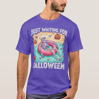 Grappig Zomer 2025 Spooky Skeleton Wachten op T-shirt