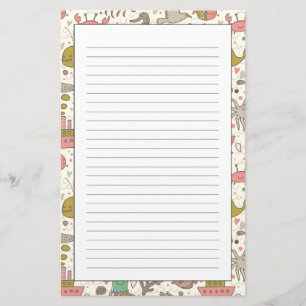 Grappig zomerpatroon met schepen briefpapier