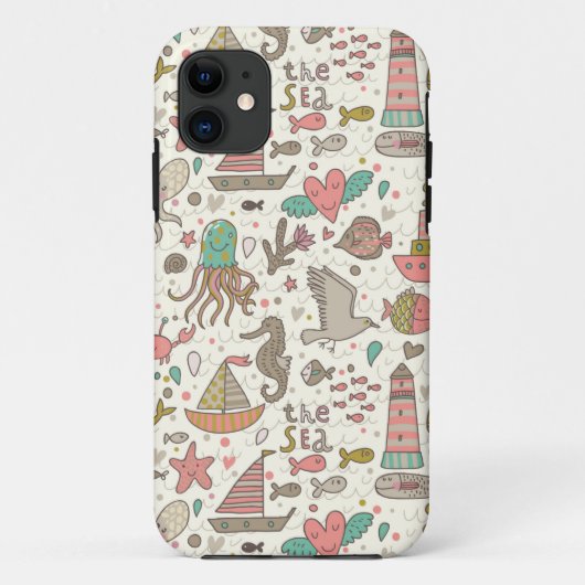 Grappig zomerpatroon met schepen Case-Mate iPhone case (Achterkant)
