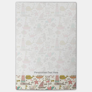 Grappig zomerpatroon met schepen post-it® notes