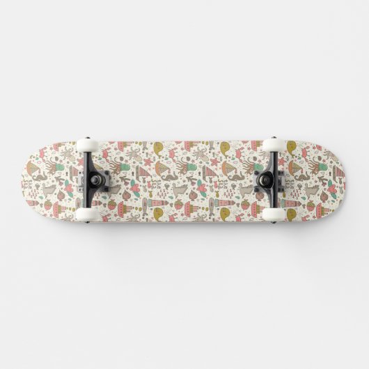 Grappig zomerpatroon met schepen skateboard (Horizontaal)