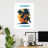 Grappig zomers ontwerp. poster (Thuiskantoor)
