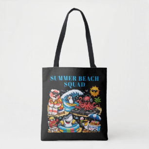 Grappig zomerstrandfeest Dieren - DJ Octopus & Su Draagtas