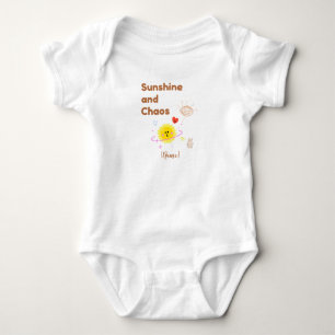 Grappig "Zonnestralen en Chaos" Baby T-Shirt - Sch