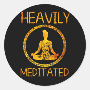 Grappig, zwaar geMediteerde Yoga-medaille Ronde Sticker