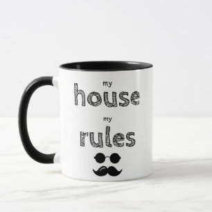 Grappig zwart citaat voor het man van het huis mok