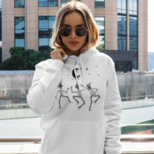 Grappig zwart Dansend Skeleton halloween heks pet Hoodie