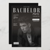 Grappig, zwart en wit, vrijgezellenfeest tijdschri kaart (Voorkant / Achterkant)