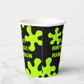 Grappig zwart groen slijm, aangepast naam verjaard papieren bekers (Rechts)