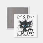 Grappig zwart kat Het is goed dat ik goed ben... a Magneet (Voorkant / Achterkant)