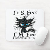 Grappig zwart kat Het is goed dat ik goed ben... a Muismat (Met muis)