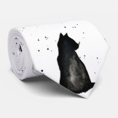 Grappig zwart kattekattepatroon, schattig stropdas (Opgerold)