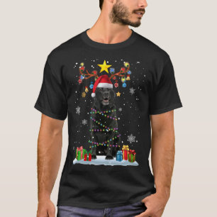 Grappig zwart lab hond kerst rendier kerst l t-shirt