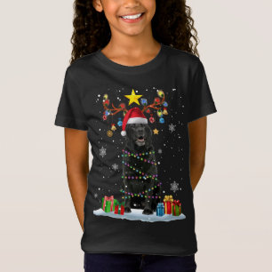 Grappig zwart lab hond kerst rendier kerst l t-shirt