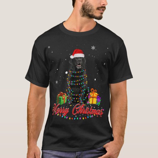 Grappig zwart lab hond Kerstmis Kerstmis Kerstmis T-shirt (Voorkant)