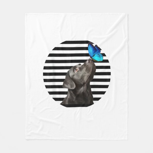 Grappig zwart labrador retriever lab hond eigenaar fleece deken (Voorkant)