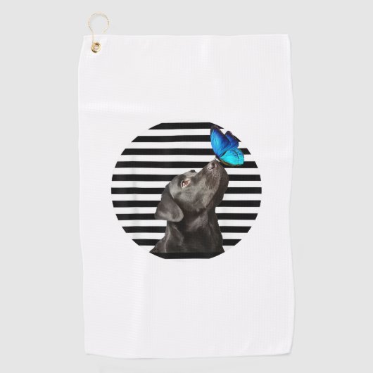 Grappig zwart labrador retriever lab hond eigenaar golfhanddoek (Voorkant)