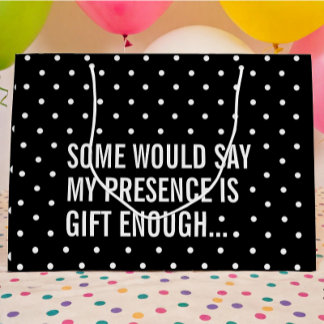 Grappig Zwart met Witte Polka Dot Gift Bag Groot Cadeauzakje