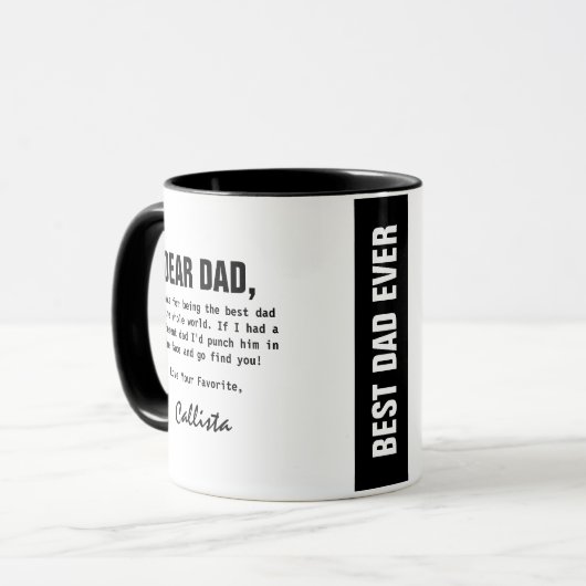 Grappig Zwart Wit Beste Papa Punch Bericht Mok (Voorkant links)