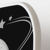 Grappig zwart-wit maangezicht pickleball paddle (Links Detail)