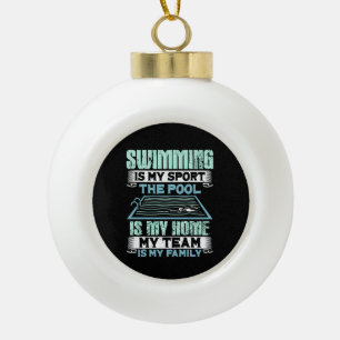 Grappig Zwem Citaat Keramische Bal Ornament