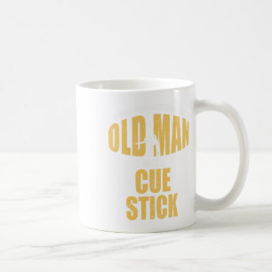 Grappig zwembad biljartspeler snooker oud Man met  Koffiemok