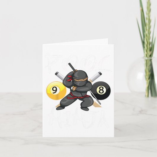 Grappig zwembad ninja schattig zak biljart jongens kaart (Voorkant)