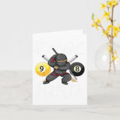 Grappig zwembad ninja schattig zak biljart jongens kaart (Gele Bloem)