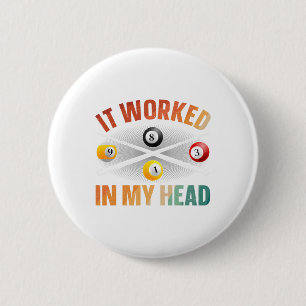 Grappig zwembad ontwerp voor mannen vrouwen biljar ronde button 5,7 cm