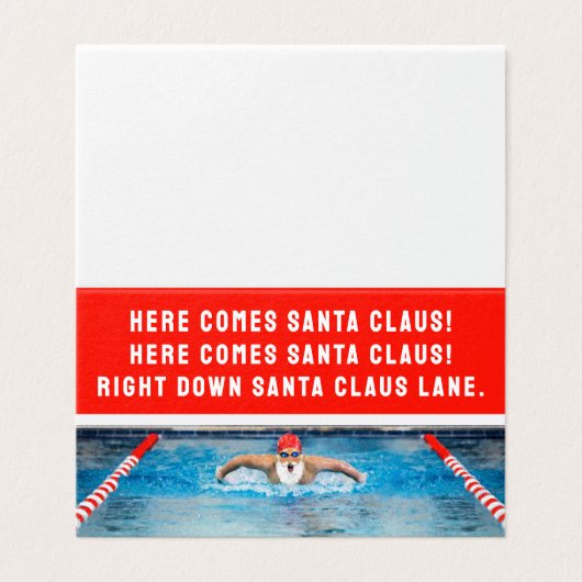 Grappig Zwemmen Kerstkaarten Kaart (Buitenkant ongevouwen)