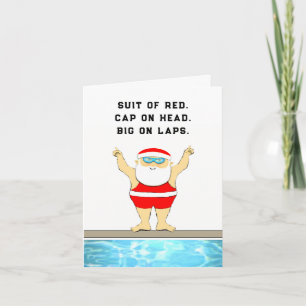 grappig zwemmen met Kerstmis Feestdagen Kaart