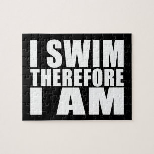 Grappig zwemmers citeert jokes I Swim en daarom be Legpuzzel